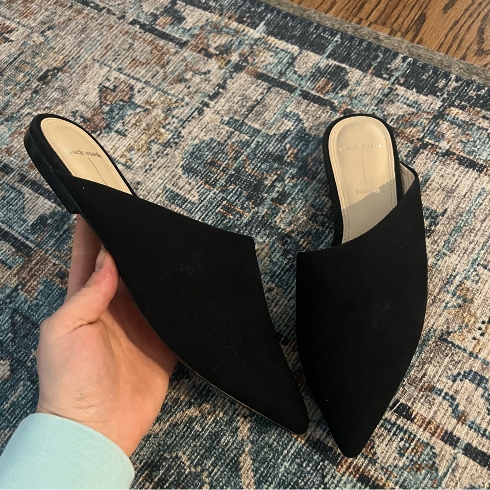 Black‎ Suede Studio | Diagonal Mules Sz 37.5